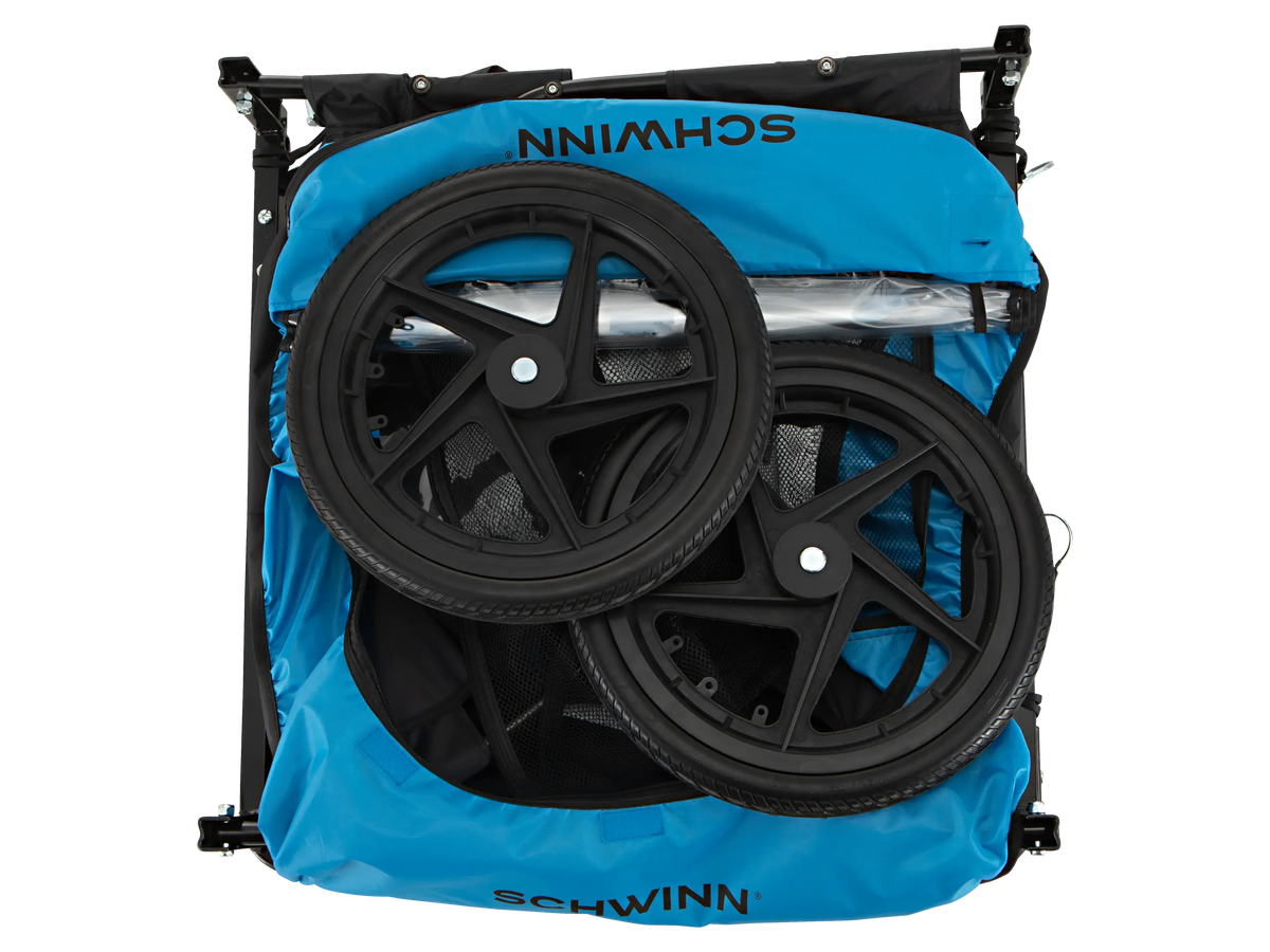 schwinn shuttle two seat bicycle trailer Bike Point harness with padded shoulder straps will make their ride safe SCHWINN SHUTTLE DOUBLE BIKE TRAILER