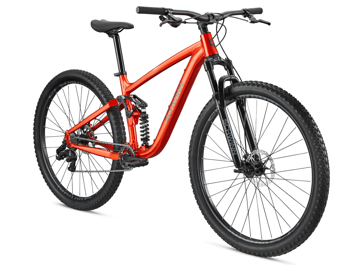 29 inch schwinn bicycle Traxion Mountain Bike for Adult Men Women, 29-Inch Wheels, Full Suspension, 24-Speed Shimano Drivetrain, Trigger Shifter, 18- Aluminum Frame, Mechanical Disc Brake, Matte Grey/Neon Green : Sports & Outdoors internal cable routing Schwinn Men's Ascension 29" Mountain