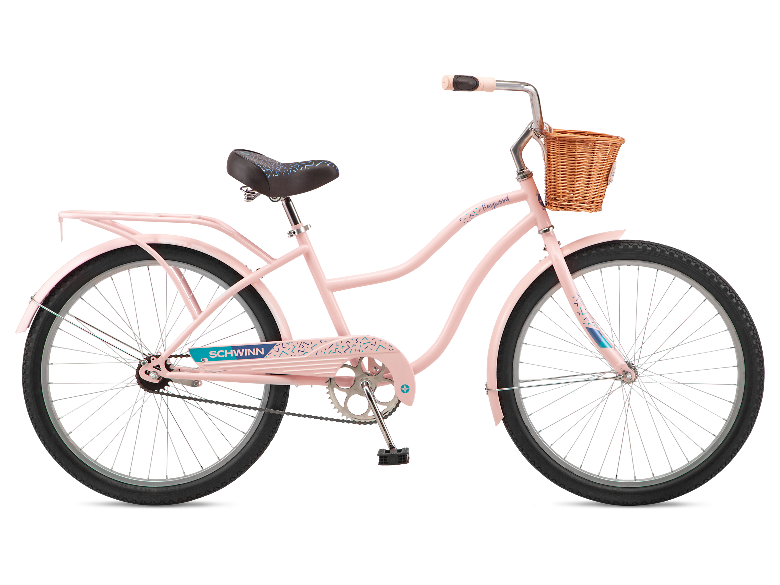 Pink Schwinn 24 Inch Beach Cruiser Beach Cruiser Baywood Bike