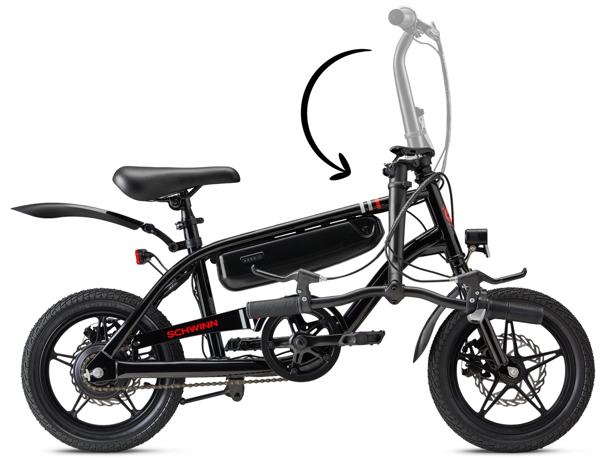 Tornado Compact Electric Bike Black / 14 Tornado Compact Electric Bike Black / 14