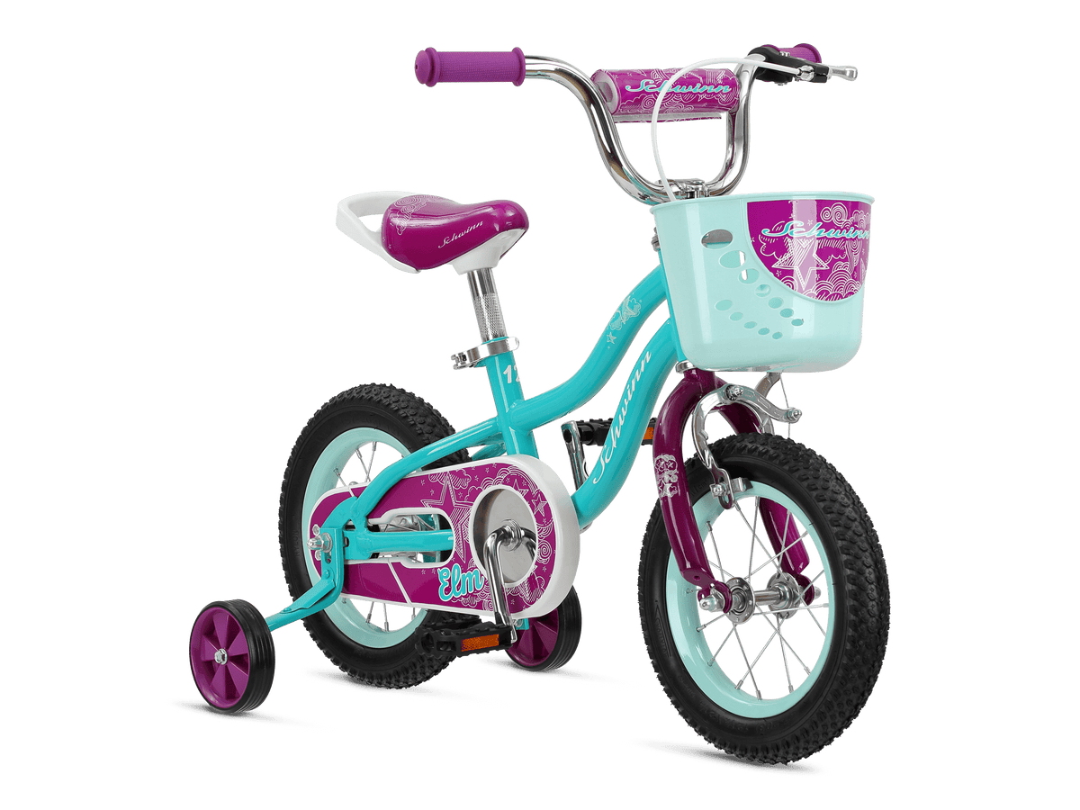 Schwinn Elm Girls Bike for Toddlers and Kids, 12, 14, 16, 18, 20 inch wheels for Ages 2 Years and Up, Pink, Purple or Teal, Balance or Training