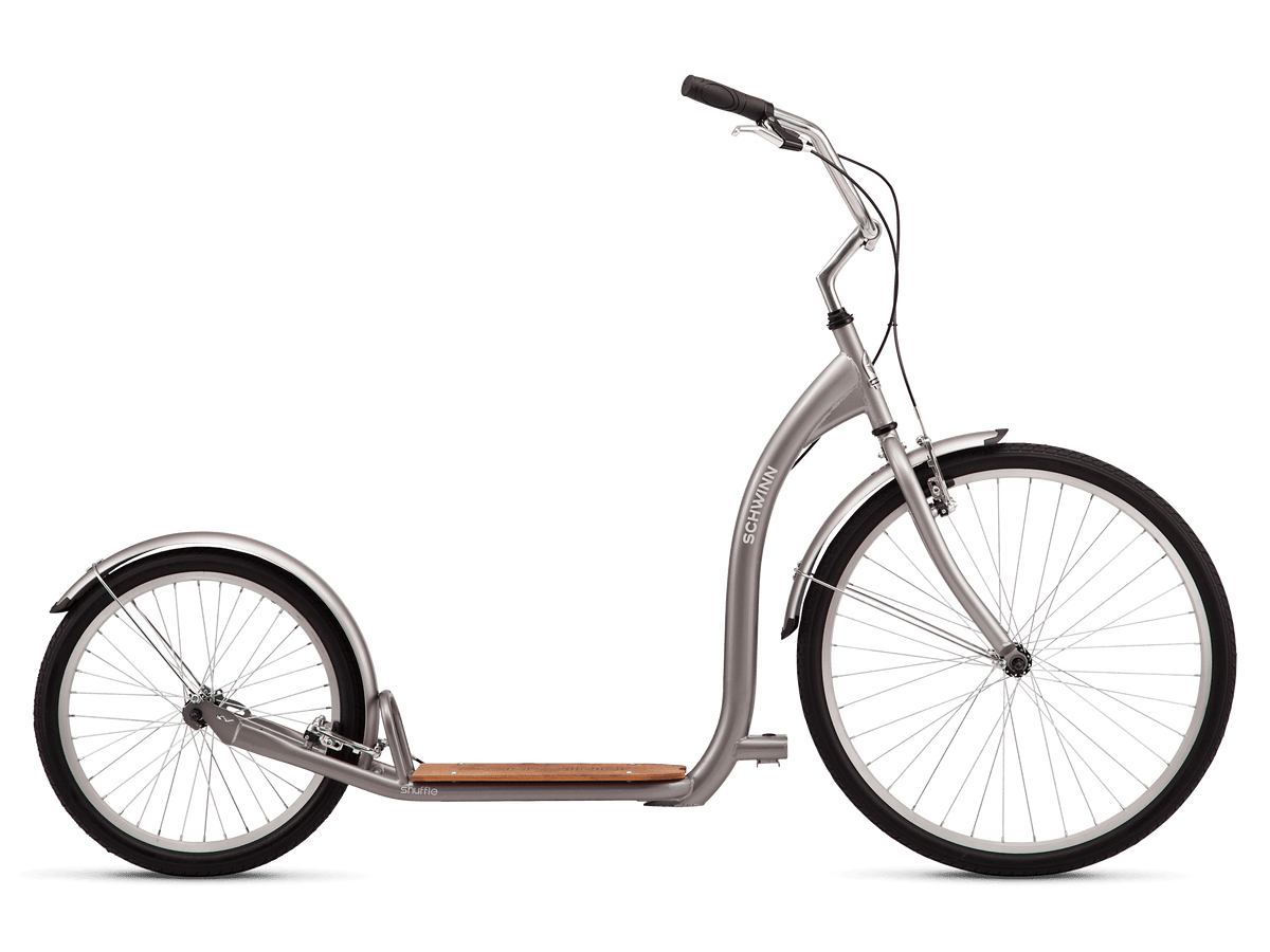bicycle and scooter shops near me Schwinn Shuffle Adult Kick Scooter, 26-Inch Front Wheel and 20-Inch Rear Wheel, Blue