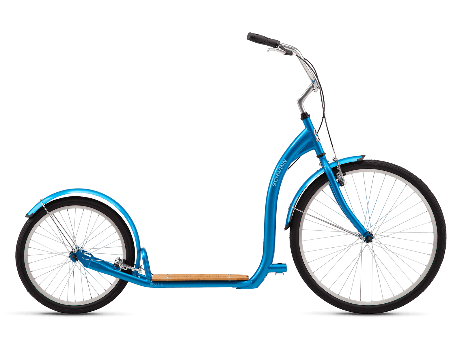 bicycle and scooter shops near me Schwinn Shuffle Adult Kick Scooter, 26-Inch Front Wheel and 20-Inch Rear Wheel, Blue